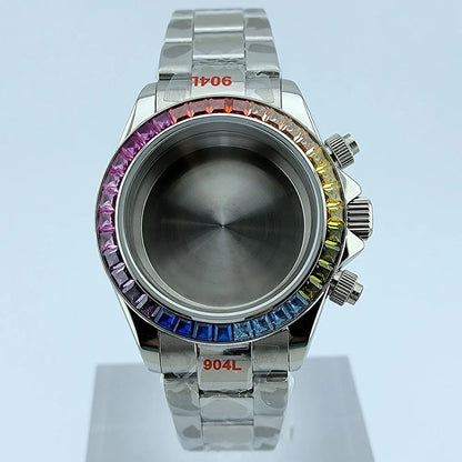 VK63 case Stainless steel high quality Watch case men's chronograph quartz watch suitable for VK63 movement watch accessories