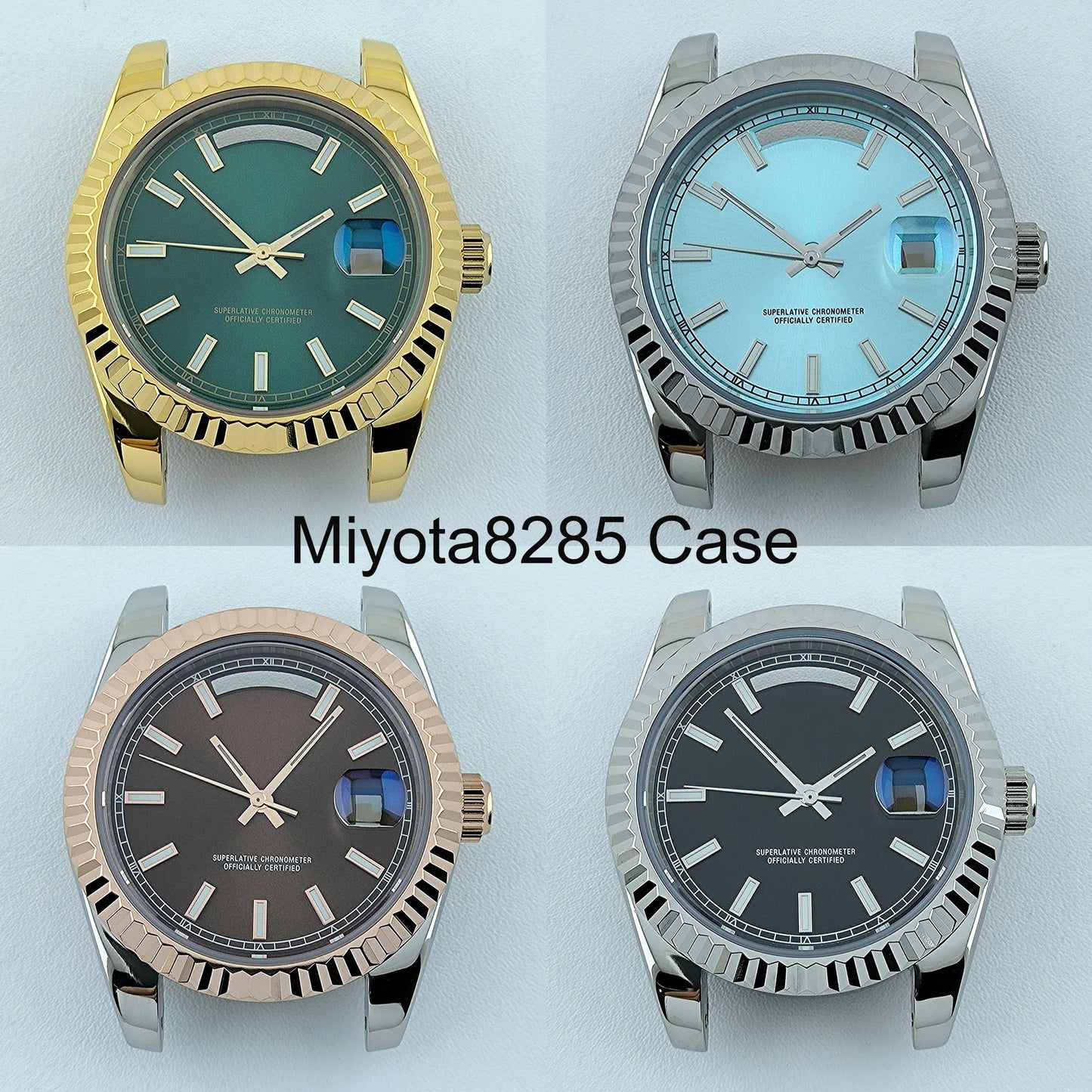 39mm Watch Case Miyota8285 Case  Men's Automatic Watch Stainless Steel Sapphire Glass Fit Miyota 8285 Movement Watch Accessories