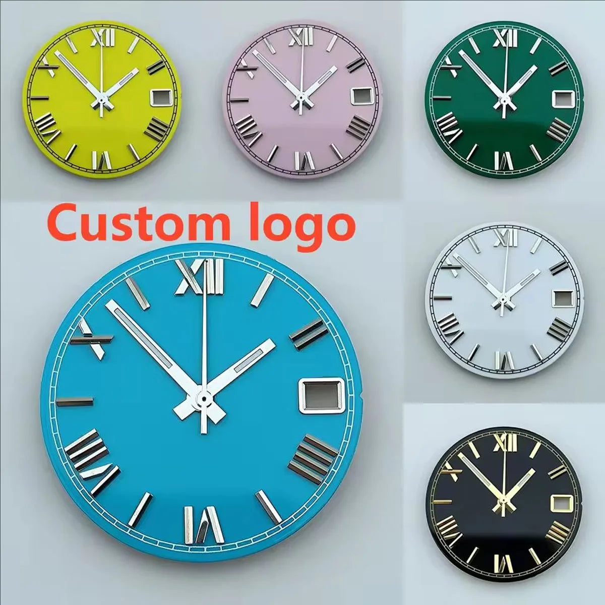 NH35 dial watch dial Custom logo 28.5mm Roman numerals dial No luminous fit NH35/NH36 movement watch accessories repair tools