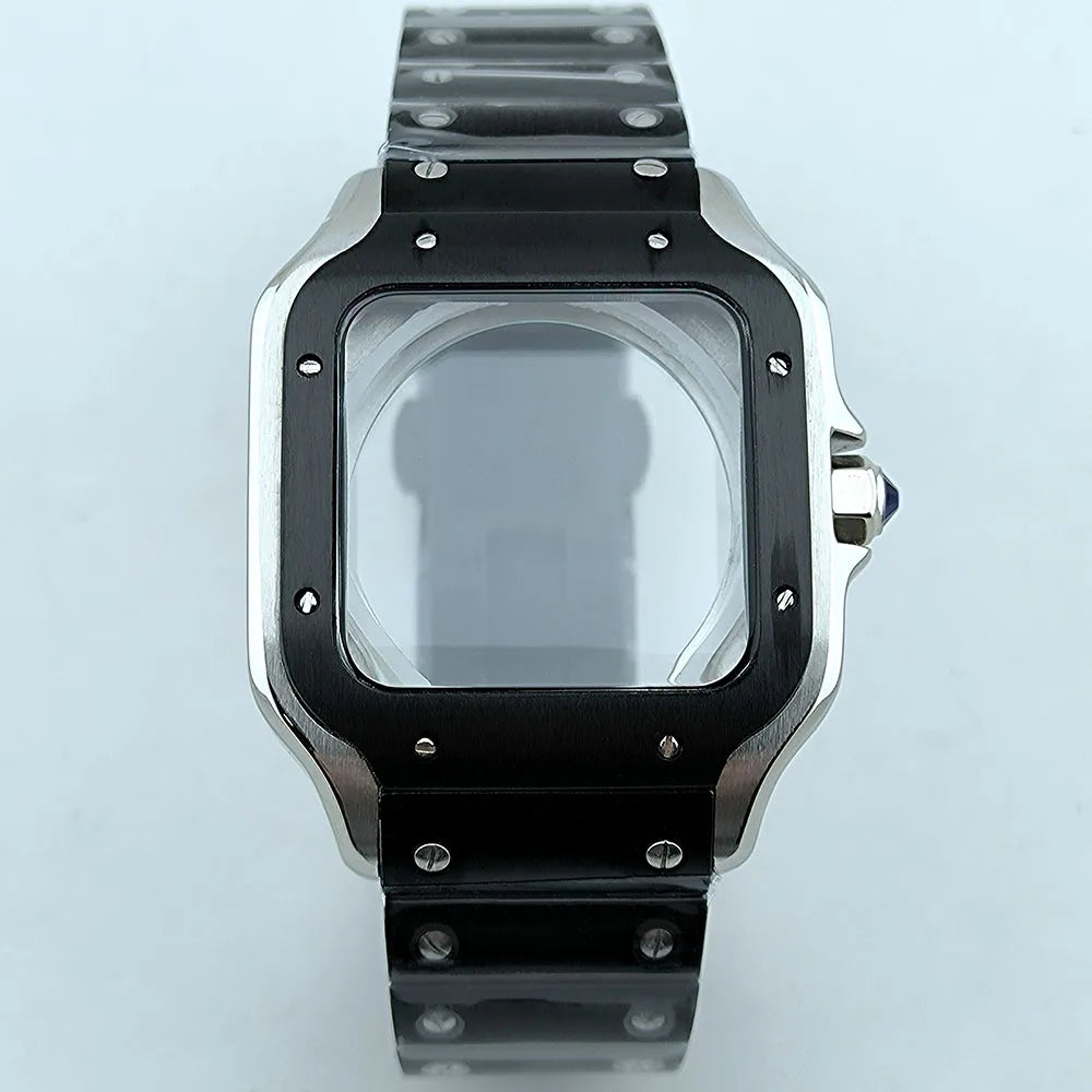 NH35 case Watch Case High quality Square case Roma Dial Folding Buckle Square Case fit NH35 NH36 movement Watch accessories