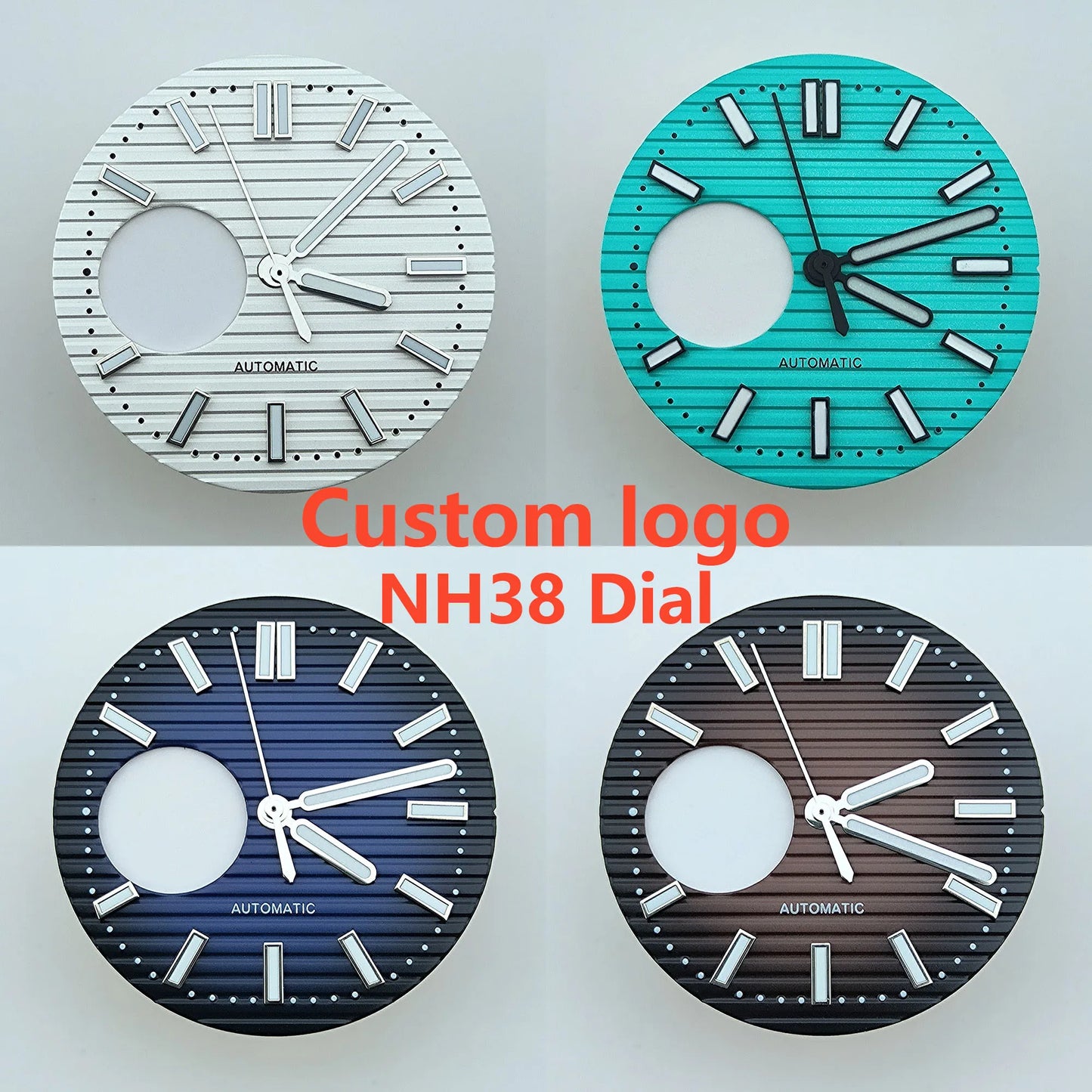 NH38 dial Custom Logo Dial 29.8mm green luminous suitable for NH38 movement watch accessories repair tools