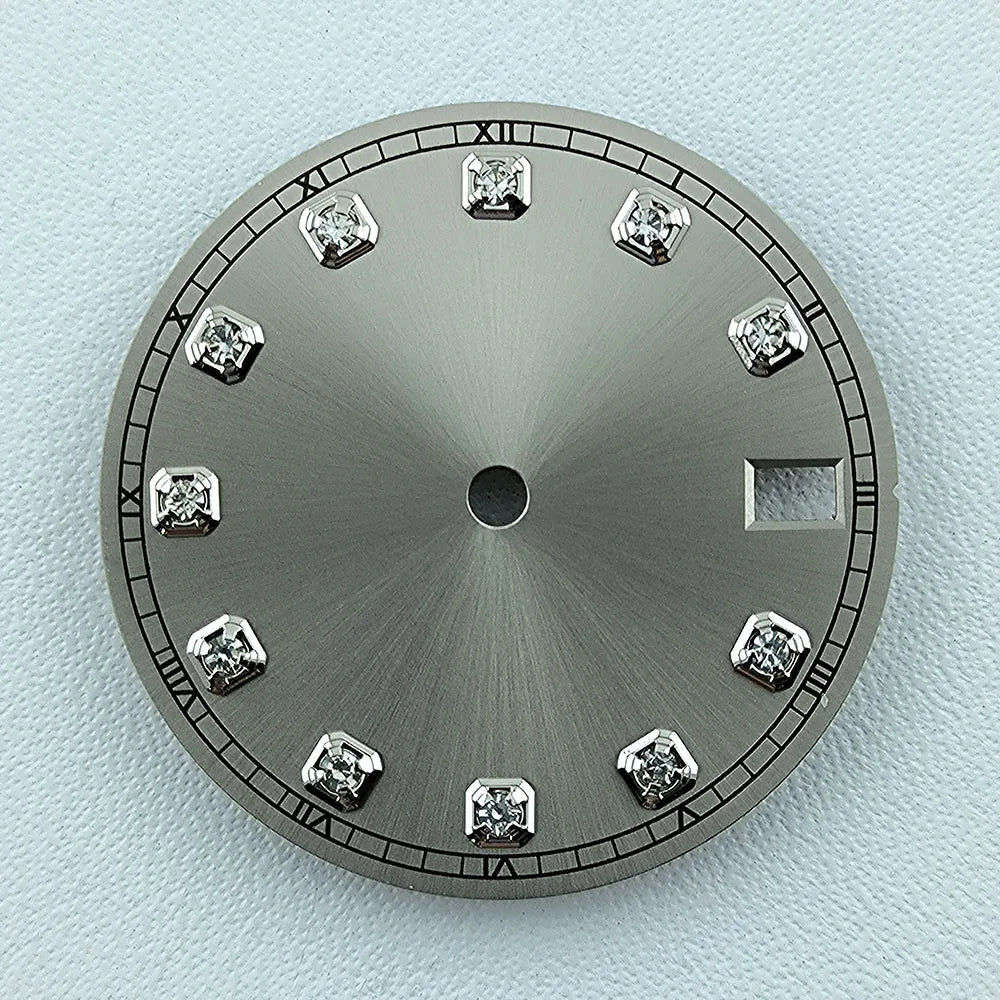 NH35 Dial Watch Dial Men's Watch Diamond Dial Custom Logo No logo 28.5mm No Luminous Fit NH Series Movement Watch Accessories