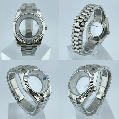 Miyota8285 Case Watch Case Men's Automatic Watch 41mm Stainless Steel Sapphire Glass Fit Miyota 8285 Movement Watch Accessories
