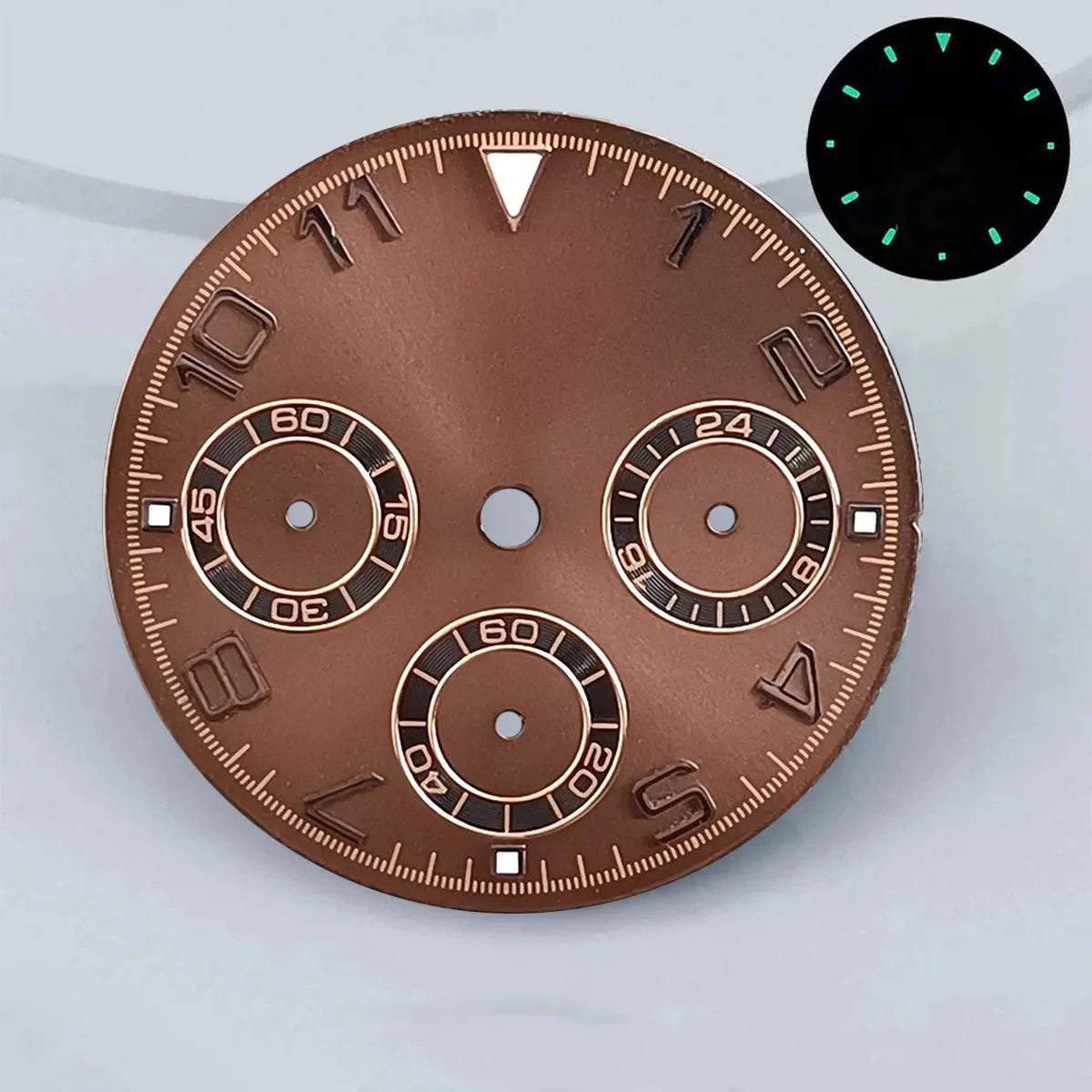 29mm VK63 chronograph dial Custom logo Panda dial Green glowing fit VK63 quartz movement watch accessories