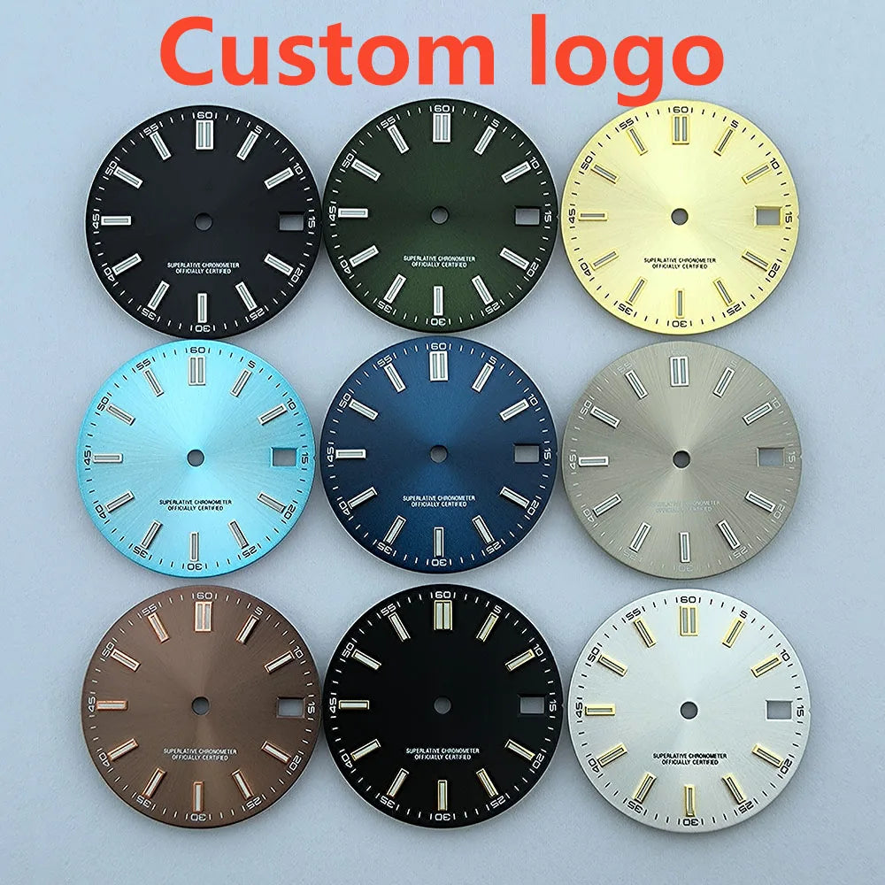 Watch dial NH35 dial Custom logo No logo Blue Luminous 28.5mm dial for NH35 NH36 movement watch accessories