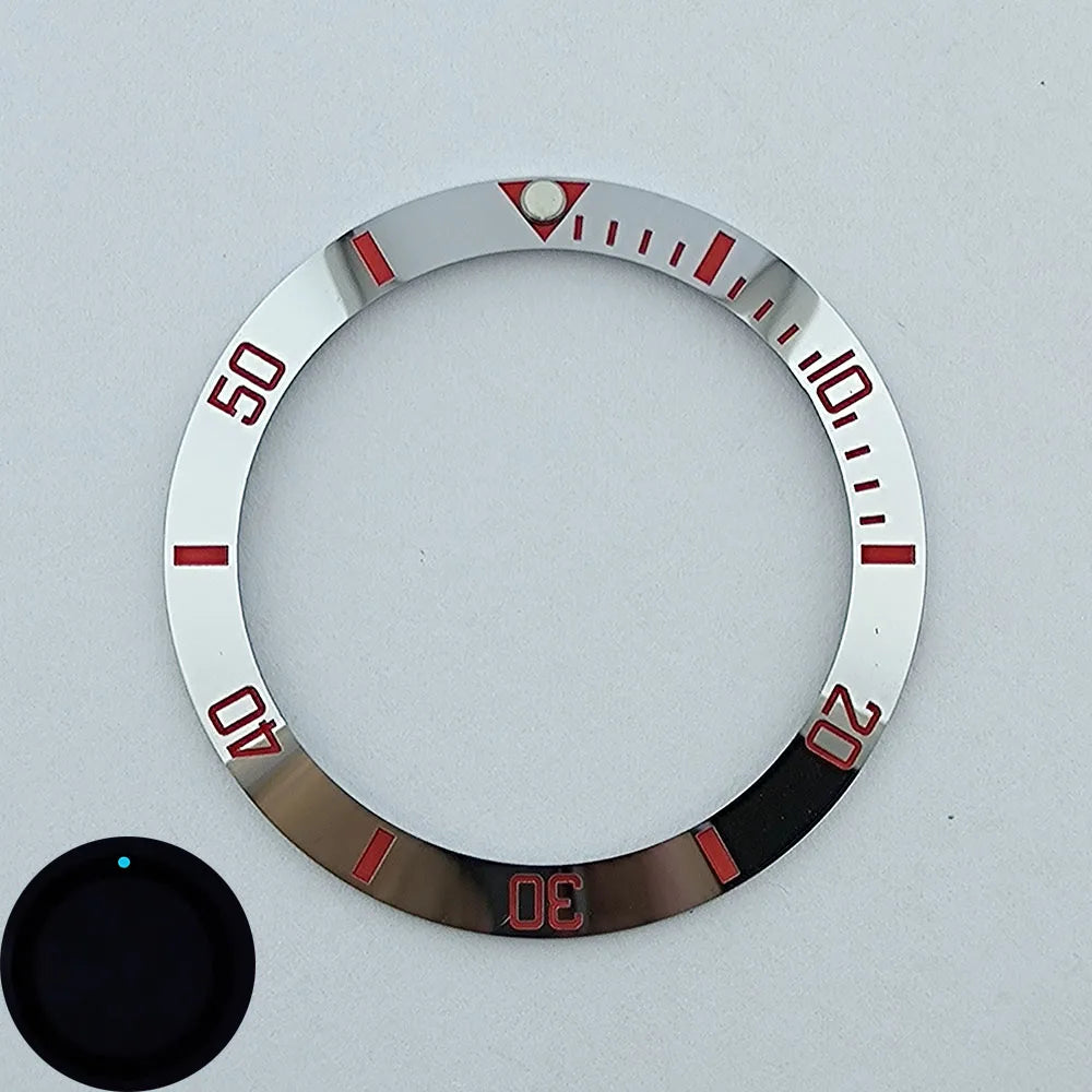 38mm ceramic High quality insert bezel Blue luminous watch insert bezel for 40mm case watch accessory repair tools