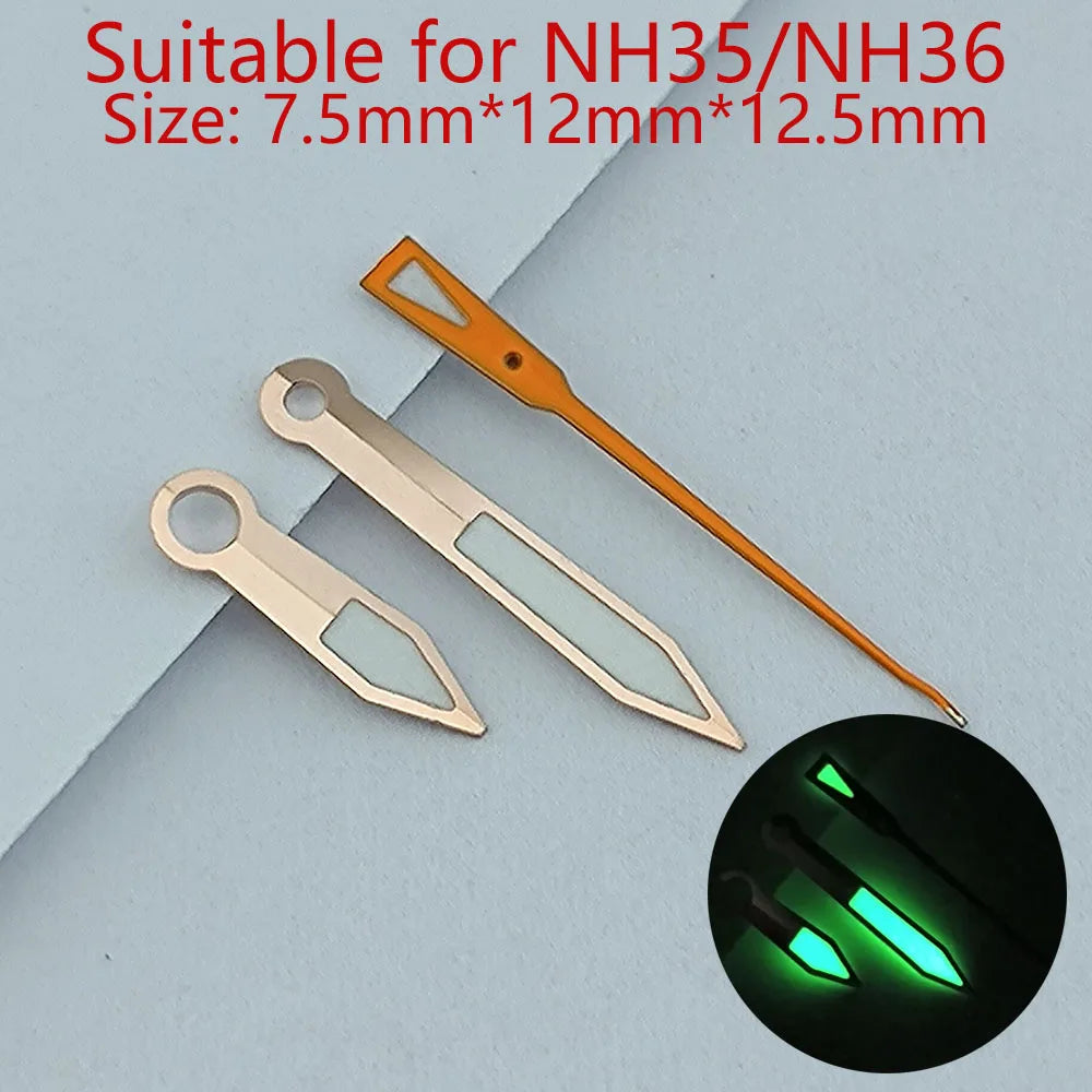 NH35 Hands Watch Hands Watch Accessories Watch Pointer White Pointer Green Super Luminous Suitable For N H35 N H36 Movement