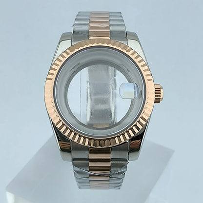 41mm Miyota8285 case watch case stainless steel men automatic watch sapphire glass suitable for 8285 movement watch accessories