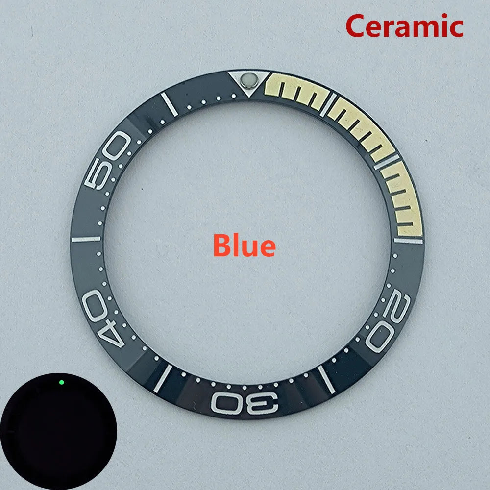 38mm ceramic High quality bezel green luminous insert bezel bezel is tilted for 40mm watch accessory repair tools