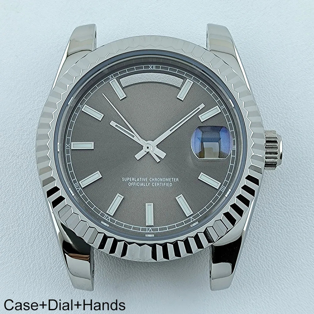 39mm Watch Case Miyota8285 Case  Men's Automatic Watch Stainless Steel Sapphire Glass Fit Miyota 8285 Movement Watch Accessories