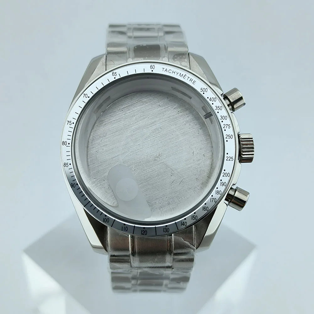 VK63 Chronograph Case VK63 quartz Watch Case fit 32.5mm dial stainless steel case stainless steel Strap Men's Case Accessories