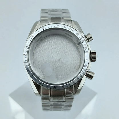 VK63 Chronograph Case VK63 quartz Watch Case fit 32.5mm dial stainless steel case stainless steel Strap Men's Case Accessories