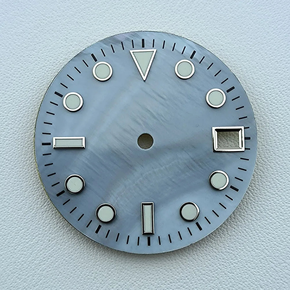 NH35 dial 28.5mm Custom logo luminous Pearl Shell Dial watch dial suitable for NH35 movement watch accessories repair tools