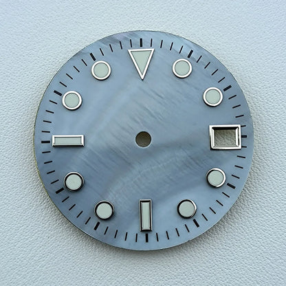 NH35 dial 28.5mm Custom logo luminous Pearl Shell Dial watch dial suitable for NH35 movement watch accessories repair tools