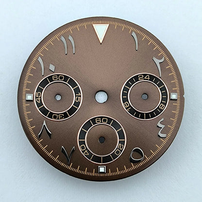 NEW VK63 chronograph dial Custom logo Arabic numeral panda dial 29mm green glowing fit VK63 quartz movement watch Repair tools
