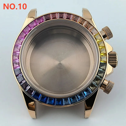 VK63 case Stainless steel high quality Watch case men's chronograph quartz watch suitable for VK63 movement watch accessories