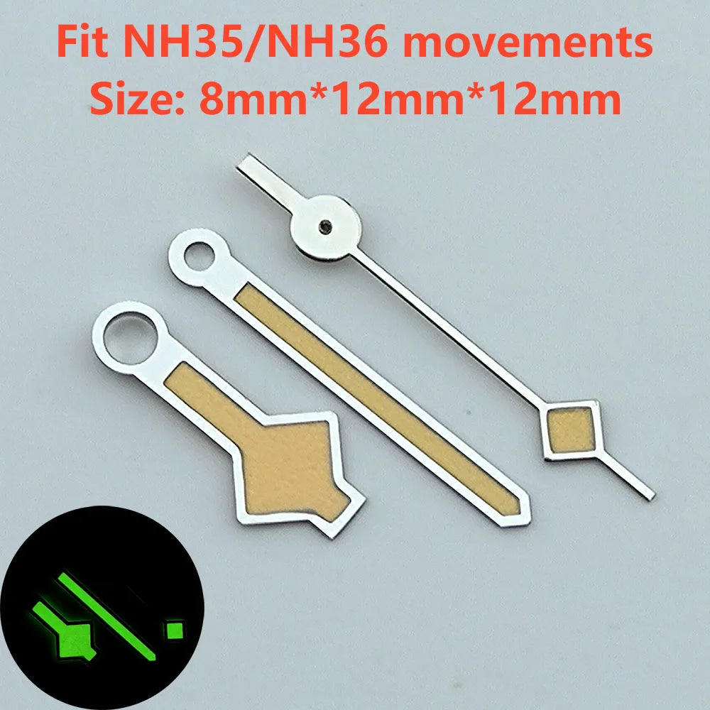 Watch hands NH35 hands NH36 hands Green luminous watch accessories Repair tools watch pointer