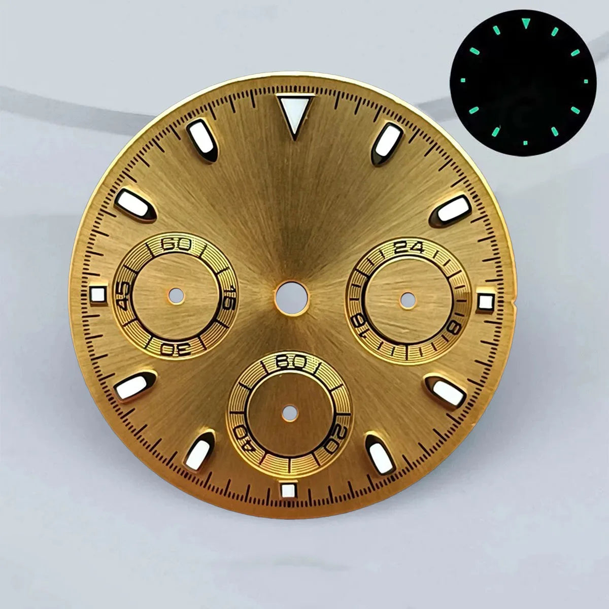 29mm VK63 chronograph dial Custom logo Panda dial Green glowing fit VK63 quartz movement watch accessories