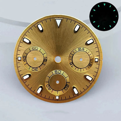 29mm VK63 chronograph dial Custom logo Panda dial Green glowing fit VK63 quartz movement watch accessories