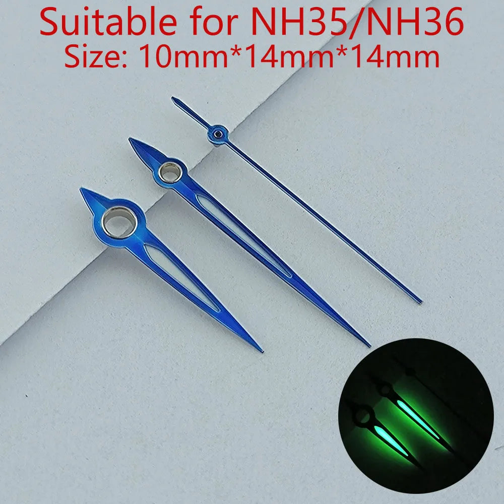 NH35 Hands Watch Hands Watch Accessories Watch Pointer White Pointer Green Super Luminous Suitable For N H35 N H36 Movement