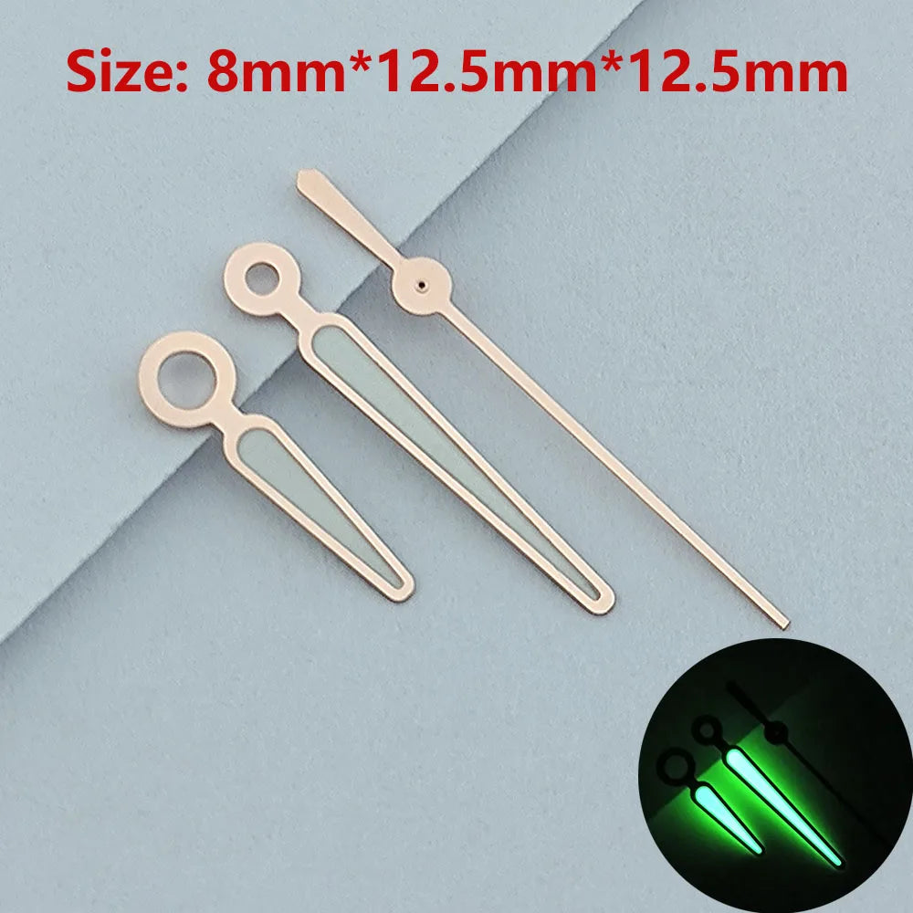 NH35/NH36 hands Watch hands Green luminous second hand watch accessories Repair tools watch pointer silvery/gold hands