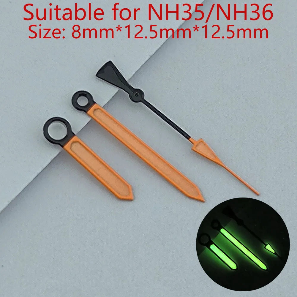 NH35 Hands Watch Hands Watch Accessories Watch Pointer White Pointer Green Super Luminous Suitable For N H35 N H36 Movement