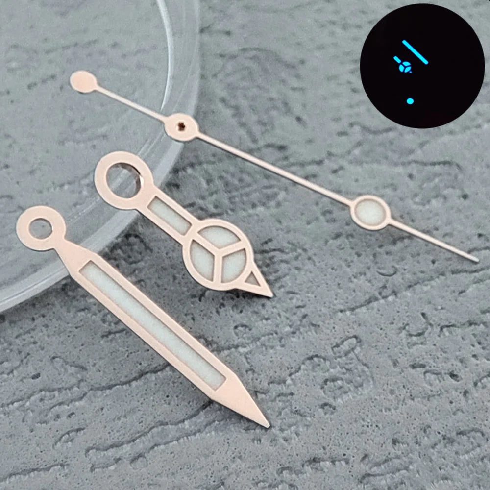 NH35 Hands Rose Gold Silver Watch Hands For NH35/NH36/4R/7S Movement Watches Pointers Green/Blue Luminous