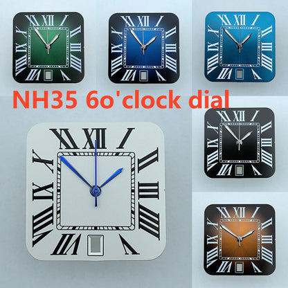 Watch dial NH35 Dial Custom Logo Square Dial Roma/Arabic Numeral Dial Square dial fit NH35 date at 6 o'clock movement Watch