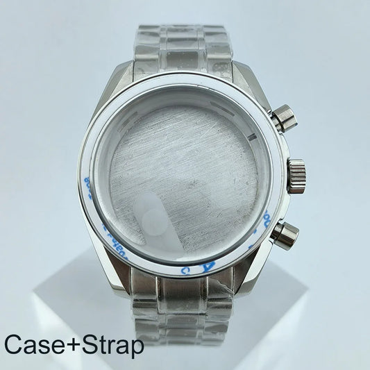 VK63 Chronograph Case VK63 quartz VK63 Watch Case fit 32.5mm dial stainless steel case Men's Case Accessories