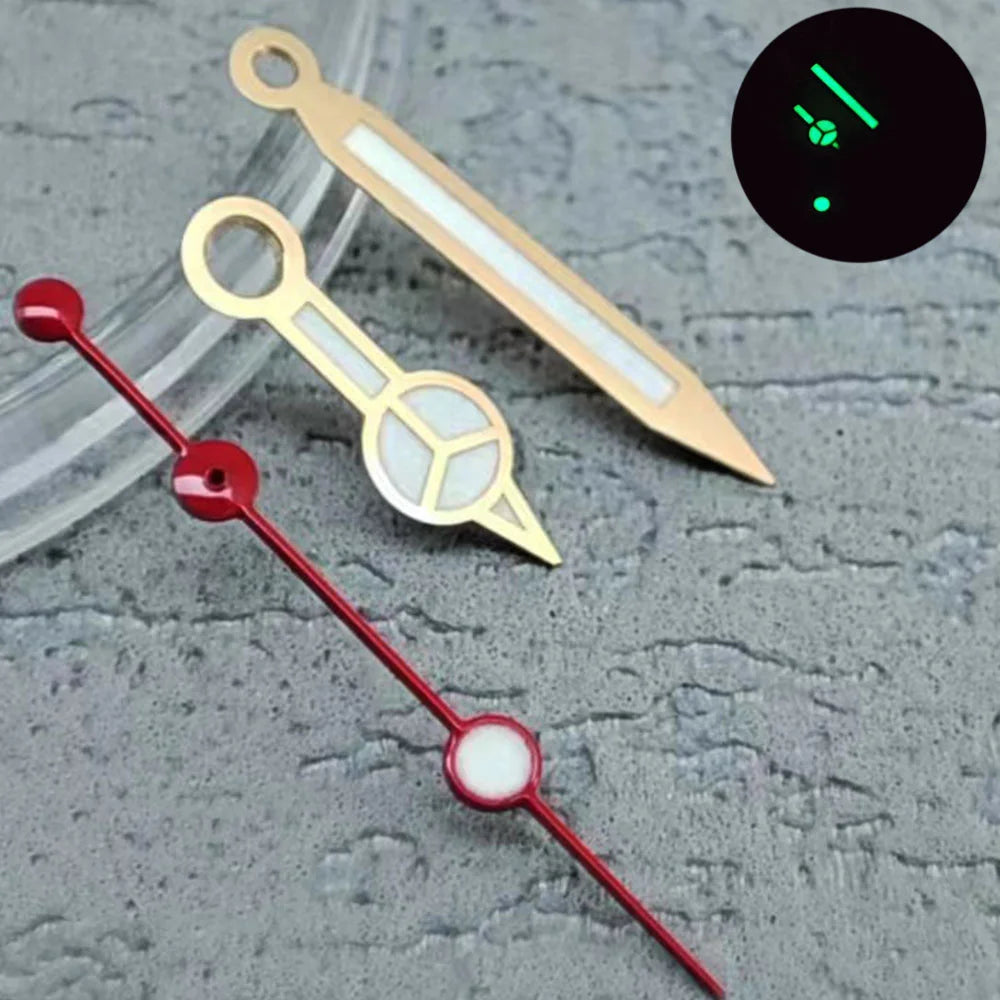 NH35 Hands Rose Gold Silver Watch Hands For NH35/NH36/4R/7S Movement Watches Pointers Green/Blue Luminous