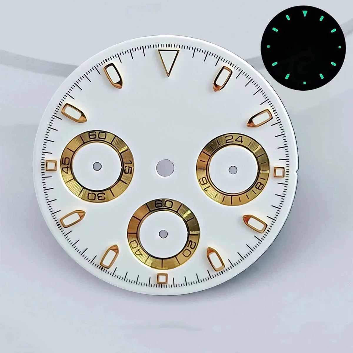29mm VK63 chronograph dial Custom logo Panda dial Green glowing fit VK63 quartz movement watch accessories