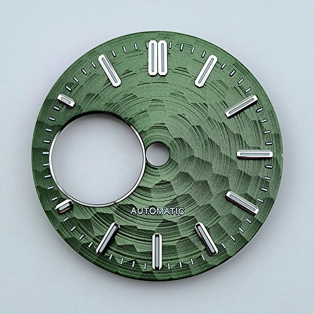 NH38 dial Custom logo watch dial Green luminous 28.5mm suitable for NH38movement watch accessories repair tool