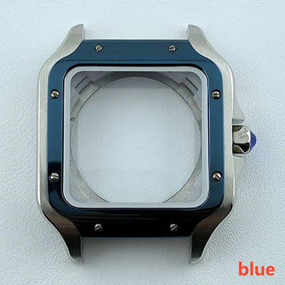 38mm NH35 Watch case Square Dial Roma Dial Watch Case Folding Buckle Square Case Leather strap fit NH35 movement