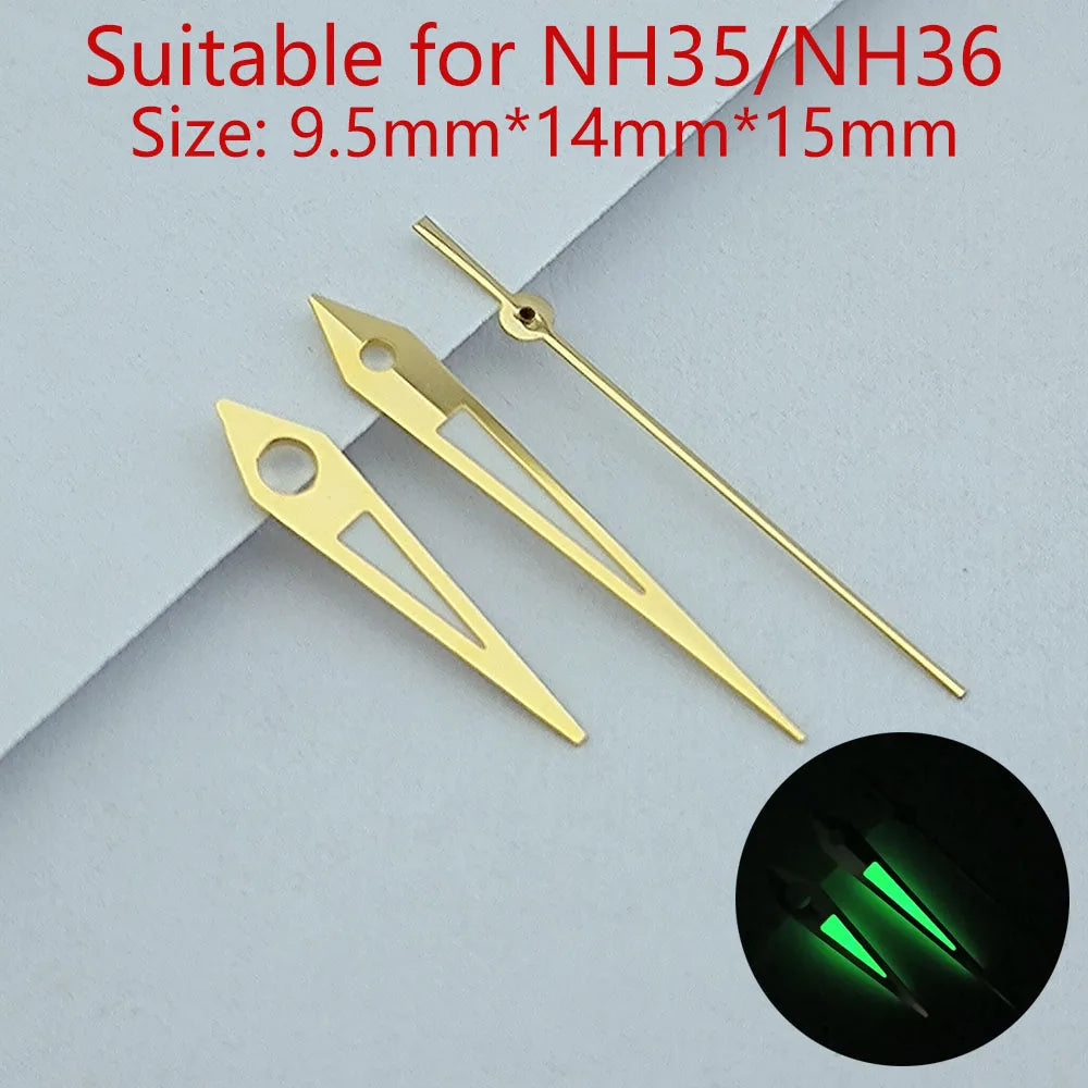 NH35 Hands Watch Hands Watch Accessories Watch Pointer White Pointer Green Super Luminous Suitable For N H35 N H36 Movement