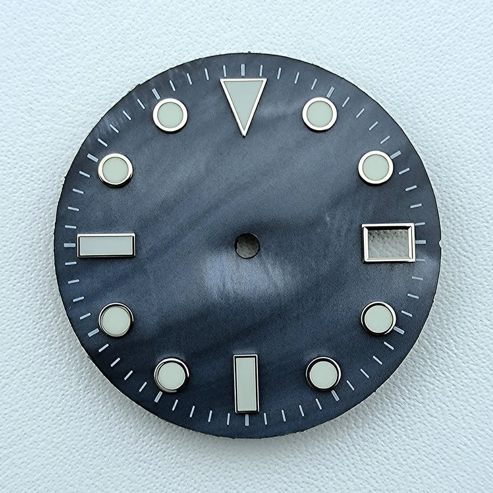 NH35 dial 28.5mm Custom logo luminous Pearl Shell Dial watch dial suitable for NH35 movement watch accessories repair tools
