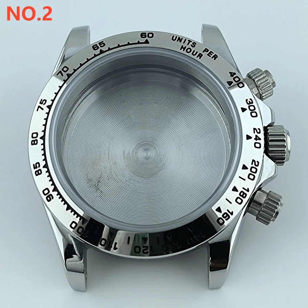 VK63 case Stainless steel high quality Watch case men's chronograph quartz watch suitable for VK63 movement watch accessories