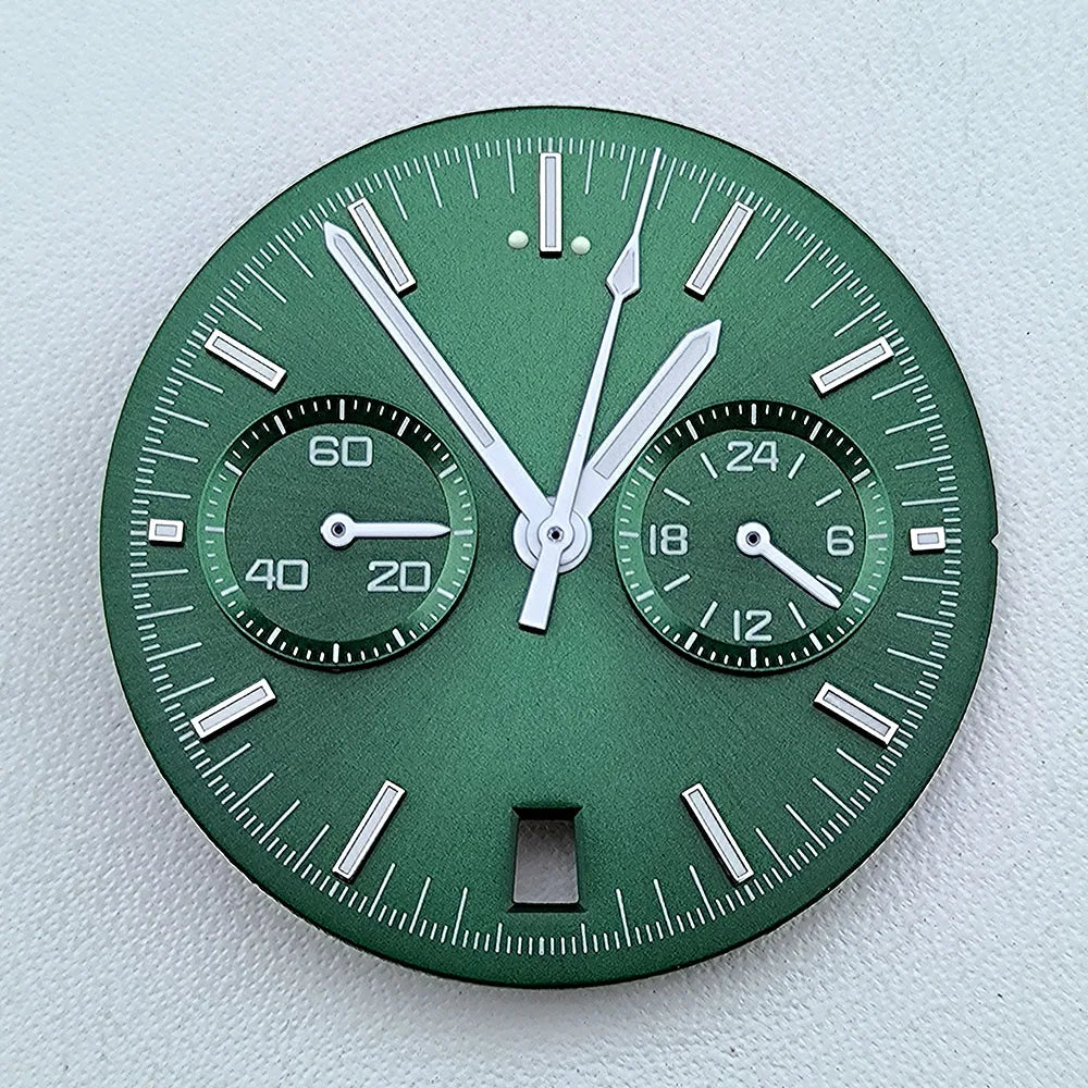 VK64 dial No Logo Dial Panda Dial Green luminous 32.5mm Dial fit VK64 movement watch accessories repair tools