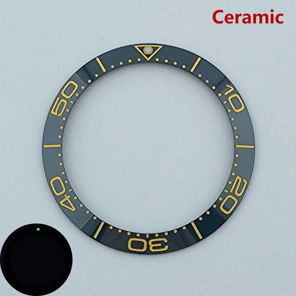 38mm ceramic High quality bezel green luminous insert bezel bezel is tilted for 40mm watch accessory repair tools