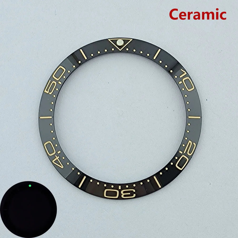 38mm ceramic High quality bezel green luminous insert bezel bezel is tilted for 40mm watch accessory repair tools