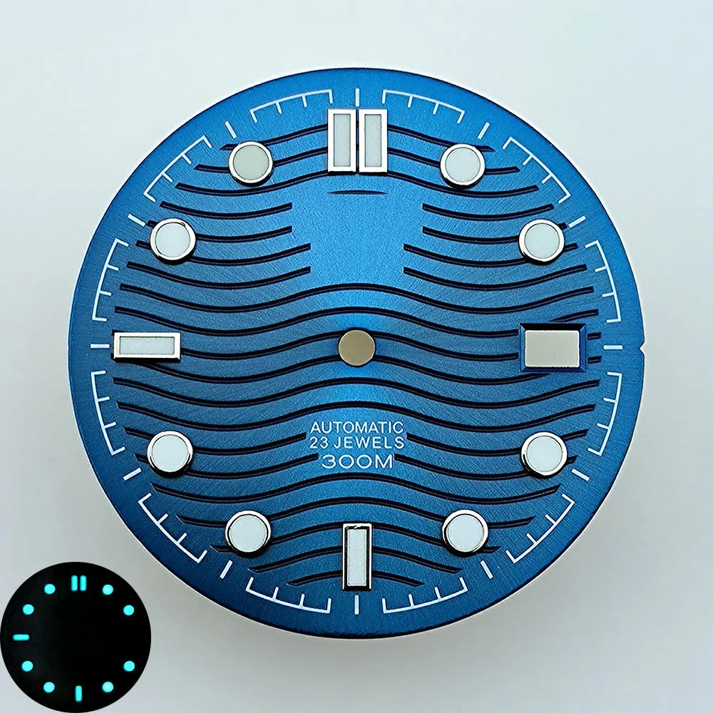 watch dial N H35 dial Custom logo dial 31.0mm blue/green luminous accessories repair tools