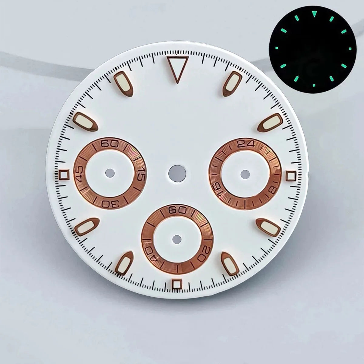 29mm VK63 chronograph dial Custom logo Panda dial Green glowing fit VK63 quartz movement watch accessories