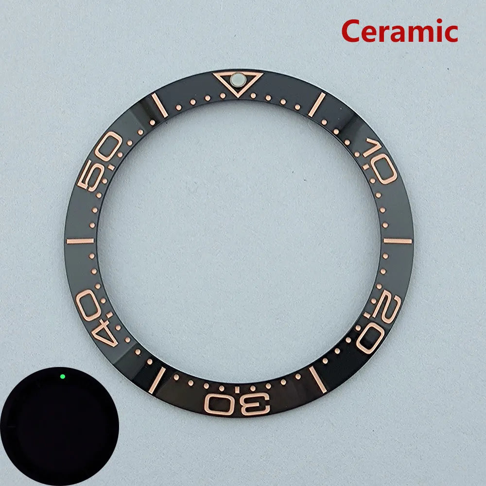 38mm ceramic High quality bezel green luminous insert bezel bezel is tilted for 40mm watch accessory repair tools