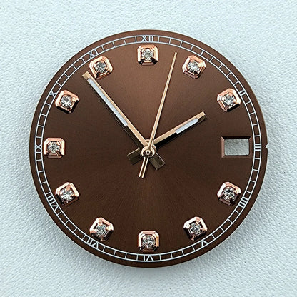 NH35 Dial Watch Dial Men's Watch Diamond Dial Custom Logo No logo 28.5mm No Luminous Fit NH Series Movement Watch Accessories