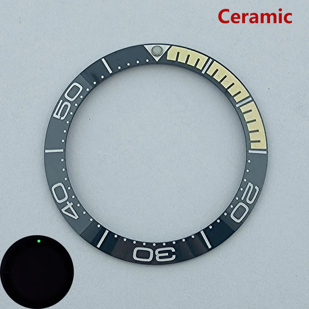38mm ceramic High quality bezel green luminous insert bezel bezel is tilted for 40mm watch accessory repair tools