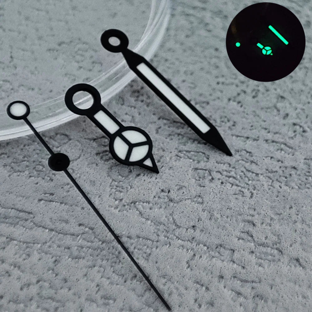 NH35 Hands Rose Gold Silver Watch Hands For NH35/NH36/4R/7S Movement Watches Pointers Green/Blue Luminous