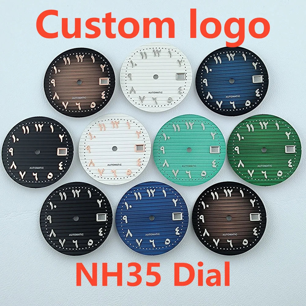 NH35 dial watch dial 30.4mm Custom Logo Arabic Numeral Dial No luminous fit NH35/NH36 movement watch accessories repair tools