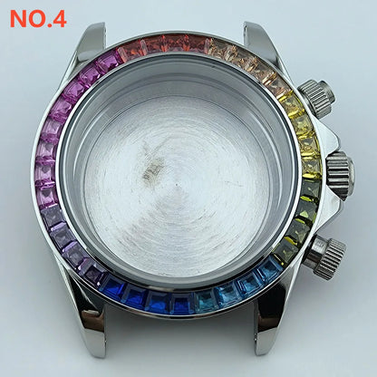 VK63 case Stainless steel high quality Watch case men's chronograph quartz watch suitable for VK63 movement watch accessories