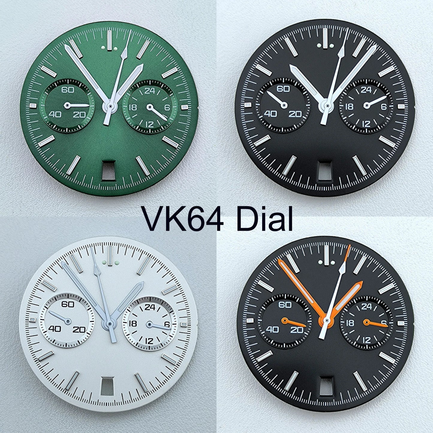 VK64 dial No Logo Dial Panda Dial Green luminous 32.5mm Dial fit VK64 movement watch accessories repair tools