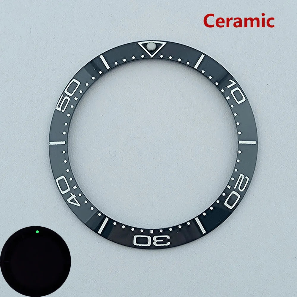 38mm ceramic High quality bezel green luminous insert bezel bezel is tilted for 40mm watch accessory repair tools