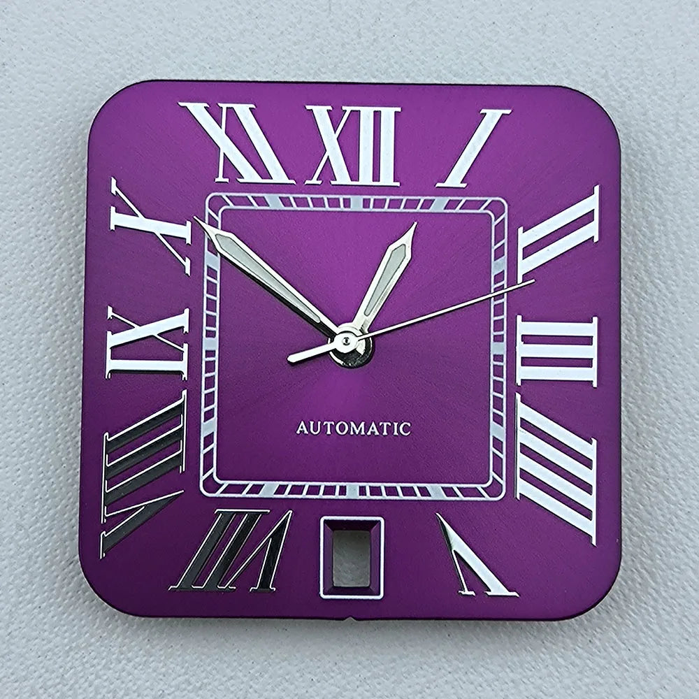 NH35 square dial men's watch dial Custom logo Roman numeral NH35 date at 6 o'clock dial fit NH35 movement watch accessories